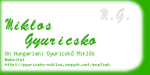 miklos gyuricsko business card